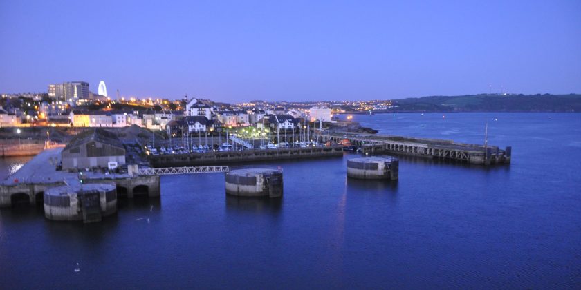 plymouth harbour at night